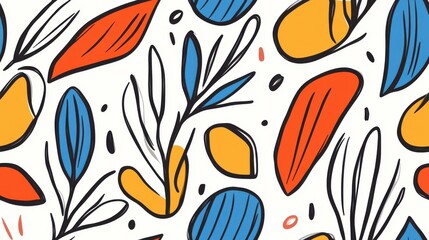 Canvas Print - Explore an artsy world of handdrawn patterns featuring vibrant lines and unique shapes that ignite creativity.