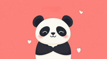 Poster - Delightful card showcasing a cute panda, perfect for sharing those heartfelt I love you sentiments in style.