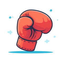 Poster - A vibrant cartoon boxing glove in flat style, featuring unique textures and lively colors for a fun sporty vibe.