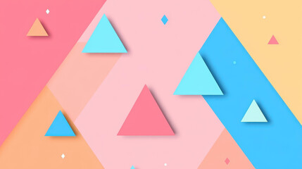 Wall Mural - Vibrant abstract art featuring pink geometric triangles, perfect for modern decor or digital backgrounds.