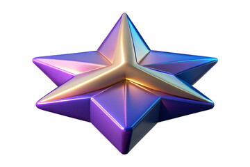 Wall Mural - Macro Shot of Floating Holographic Star: A Vibrant Symbol of Hope and Celebration for Christmas - Uplifting Flat Vector Illustration