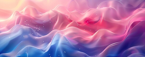 Sticker - Abstract Wavy Background with Pink and Blue Colors