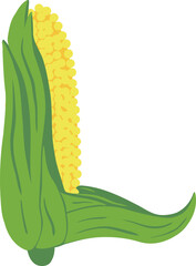 Corn Letter Alphabet Vector Element L