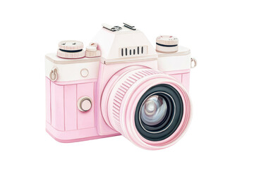 A stylish pink camera perfect for photography enthusiasts, capturing moments in a vibrant and fun way.