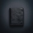 © Naturalis - Minimalist Black Leather Wallet on Dark Background