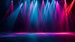 © Chanagun - A vibrant stage lighting setup with colorful beams illuminating a dark background, perfect for performances and events.