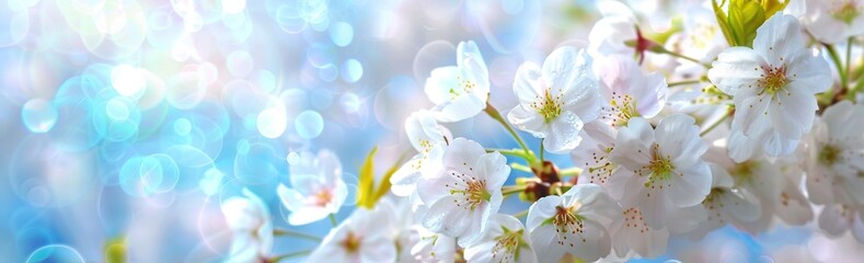 Poster - White Cherry Blossoms in Spring