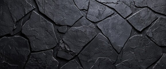 Poster - dark slate stone texture background