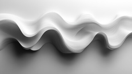 Canvas Print - Abstract white paper waves creating a soft, flowing texture.