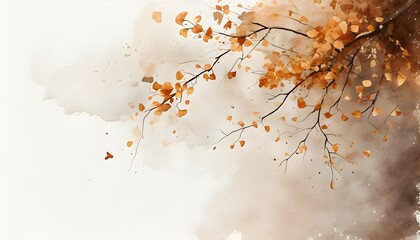 Canvas Print - Serene Light Brown Dusty Autumn Abstract in Watercolor Style