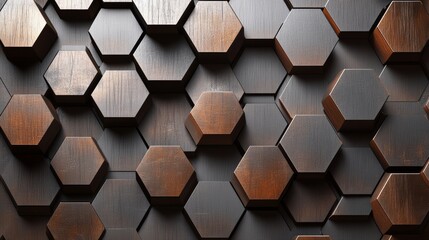 Hexagonal Wooden Wall Panels in Modern Design