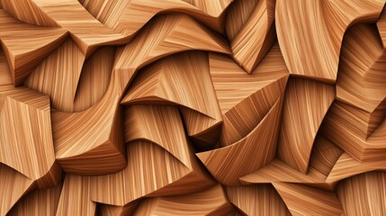 Wall Mural - Abstract Wooden Texture with Angular Shapes and Patterns