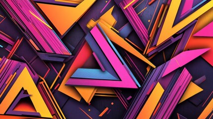 Wall Mural - Vibrant Abstract Geometric Shapes in Bright Colors