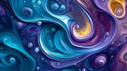 Wall Mural - Colorful Swirls of Abstract Cosmic Patterns