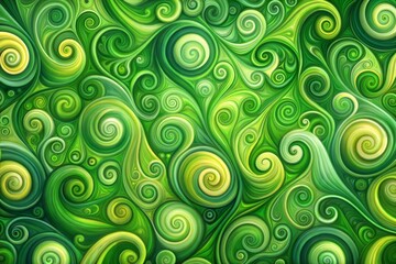 Sticker - Psychedelic green swirling patterns abstract design