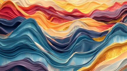 Wall Mural - Abstract Vibrant Waves of Colorful Textures