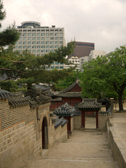 Old traditional and modern office buildings in Seoul, Korea