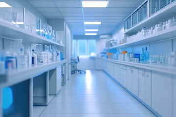 Wall Mural - blur image of modern laboratory for pharmacy background usage .