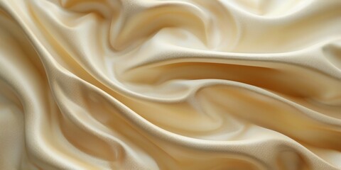 Wall Mural - Close-up of Draped Smooth Fabric in Cream