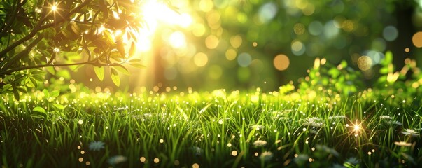 Wall Mural - Morning Light Through Green Foliage