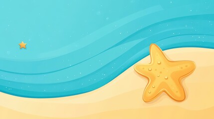 Wall Mural - This sleek vector design showcases a simple starfish, adding a touch of coastal charm to any visual project.