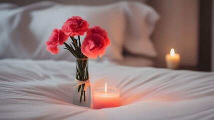 Wall Mural - carnation on the bed