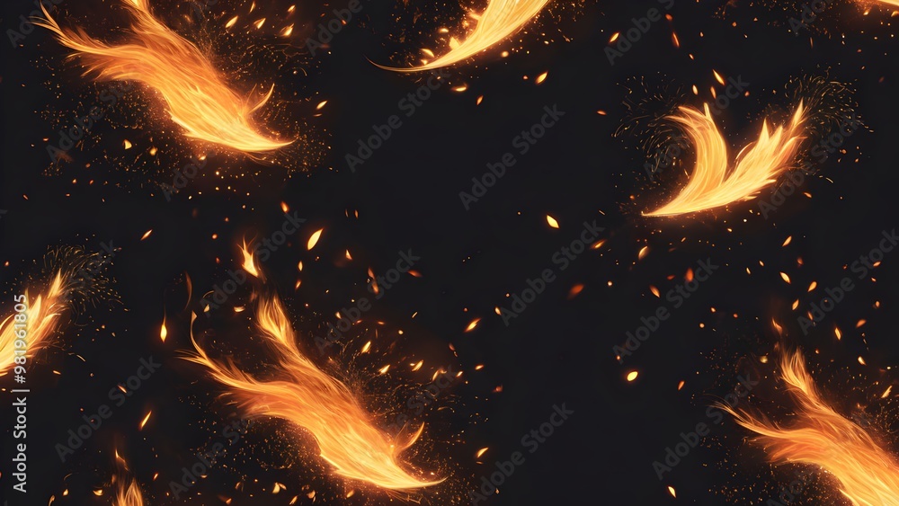 Fire Particles Floating The entire wallpaper could be filled with floating sparks, embers, and ...