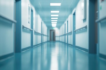 Wall Mural - blur image background of corridor in hospital or clinic image