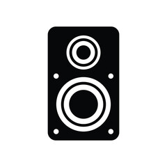 Audio speaker black and white flat vector icon design. Audio speaker symbol design and glyph