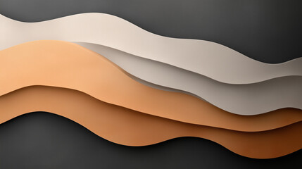 A digital illustration featuring overlapping layers of paper in various shades of brown and white.