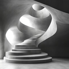 Canvas Print - Concrete Spiral Staircase