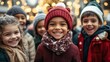 © Johannes - Multicultural group of happy kids at christmas