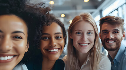 Group of business workers smiling happy and confident. Posing together with a smile on face looking at the camera at the office