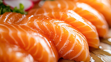 salmon on a wooden board