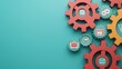 © Rungthiwa - Colorful gears with business and communication icons