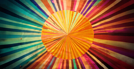 Retro abstract grungy sun rays background