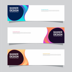 Wall Mural - Vector set of landscape banner background design concept. Colorful background business layout template