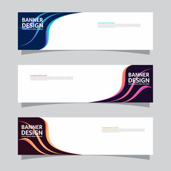Wall Mural - Vector set of landscape banner background design concept. Colorful background business layout template