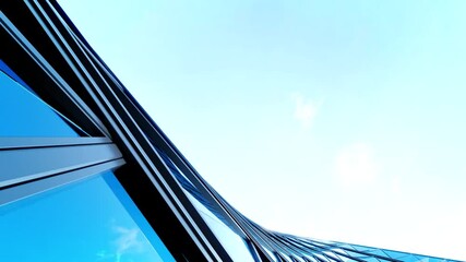 Poster - 3d rendering of modern architecture, Skyscraper corporate office building with glass window