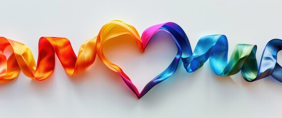 Sticker - Rainbow Heart Abstract