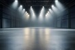© Downloads - Dramatic dark warehouse interior with matte black infrastructure and moody theatrical lighting creating an elegant exclusive and premium atmosphere for presentations product shots