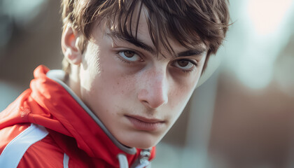 Sticker - A young man with green eyes and a yellow jacket