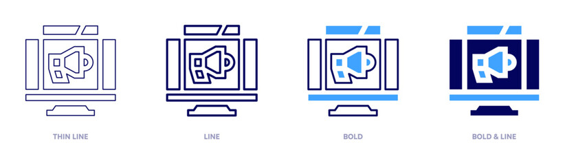 Marketing consultant icon in 4 different styles. Thin Line, Line, Bold, and Bold Line. Duotone style. Editable stroke