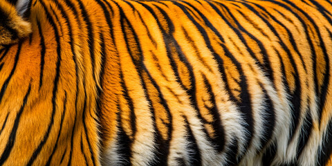 Wall Mural - Closeup of detailed tiger stripes, tiger, wildlife, animal, predator, pattern, nature, beauty, closeup, stripes, feline, fur, texture