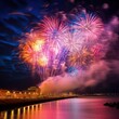 © waliyah - Spectacular Fireworks Display over a Coastal City
