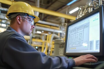 An Operator Adjusts Manufacturing Workflows Using A Computer Interface. They Update Schedules And Process Parameters