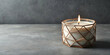 © suwatthana - Geometric soy candle on a grey background , minimalist, modern, geometric, candle, soy, grey, simple, elegant, decor, home