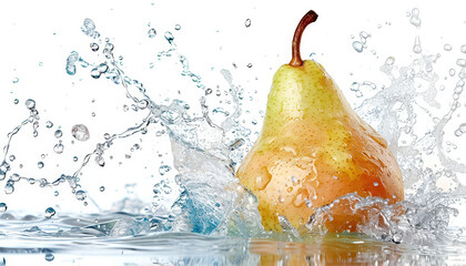 Sticker - A small red apple is floating in a pool of water