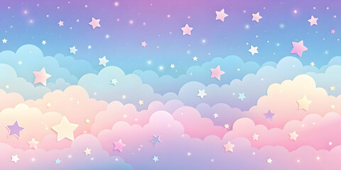 Abstract kawaii colorful background with pastel gradient sky stars, kawaii, colorful, abstract, background, pastel, gradient, sky