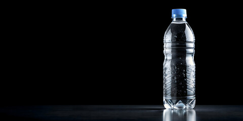 Evian Natural Mineral Water bottle on black background, Evian, natural, mineral water, bottle, black, background, hydration